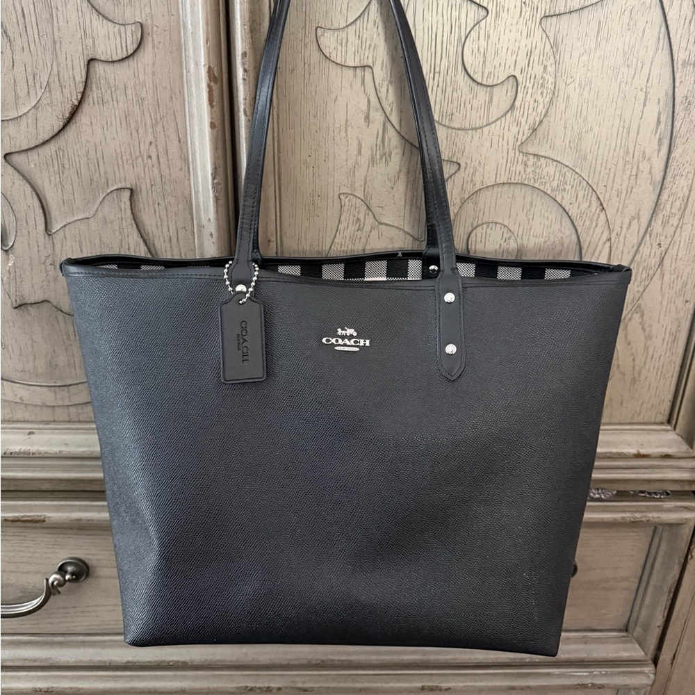 Coach Black Leather Tote